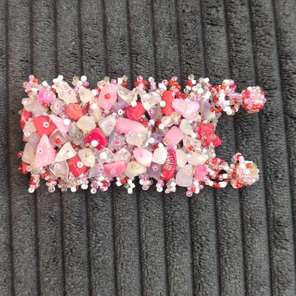 Pink Koala Genuine Leather Coin Pouch with Beaded Stone Chips Bracelet - Picture 6 of 7